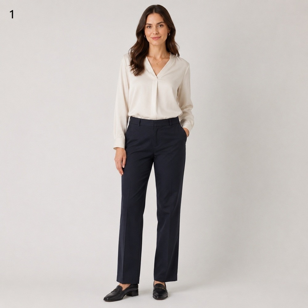 Banana Republic Sexy Straight Trouser Pants Womens 10 Black Wool Pockets Lined
